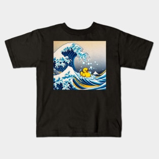 Bubble Wave Duck Kanagawa: National Bubble Bath Day Kids T-Shirt